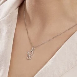 Collier Estina Argent Blanc -Bijouterie Pas Chère FACFBW00HX model1