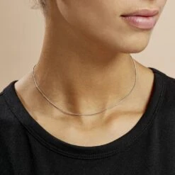 Chaîne Clementine Argent Blanc -Bijouterie Pas Chère FACFBW00JO model0