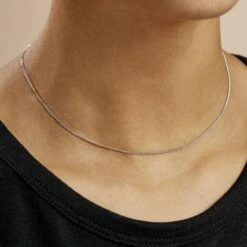 Chaîne Clementine Argent Blanc -Bijouterie Pas Chère FACFBW00JO model1