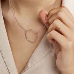 Collier Hibis Argent Blanc -Bijouterie Pas Chère FACFBW00PE model1