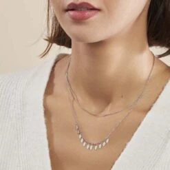 Collier Polyna Argent Blanc -Bijouterie Pas Chère FACFBW00W0 model0