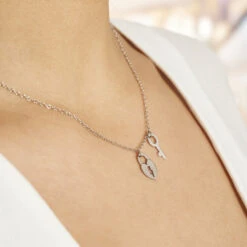 Collier Argent Blanc Kenocha -Bijouterie Pas Chère FACFBW01A5 model1