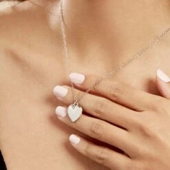 Collier Argent Blanc Ventur -Bijouterie Pas Chère FACFBW01CH model1