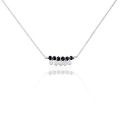 Collier Savahna Argent Blanc Pierre De Synthese