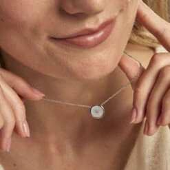 Collier Clarity Argent Blanc Nacre -Bijouterie Pas Chère FACFBXW179 model1