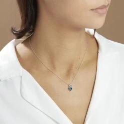 Collier Argent Blanc Atieno Oxyde De Zirconium -Bijouterie Pas Chère FACFBZ6003 model0