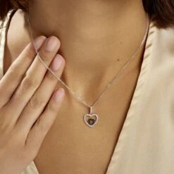 Collier Yelin Argent Blanc Oxyde De Zirconium -Bijouterie Pas Chère FACFBZD100 model1