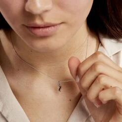 Collier Sylvie Argent Blanc Oxyde De Zirconium -Bijouterie Pas Chère FACFBZD111 model1