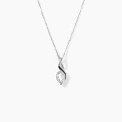 Collier Claudia Argent Blanc Oxyde De Zirconium