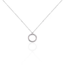 Collier Ambroisie Argent Blanc Oxyde De Zirconium