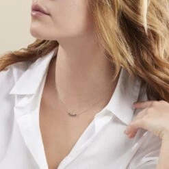 Collier Karrie Argent Blanc Oxyde De Zirconium -Bijouterie Pas Chère FACFBZV021 model0