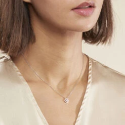 Collier Abigail Argent Blanc Oxyde De Zirconium -Bijouterie Pas Chère FACFBZW099 model0