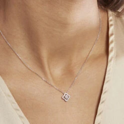 Collier Abigail Argent Blanc Oxyde De Zirconium -Bijouterie Pas Chère FACFBZW099 model1