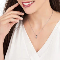 Collier Clemenca Argent Blanc Oxyde De Zirconium -Bijouterie Pas Chère FACFBZW0PS model0