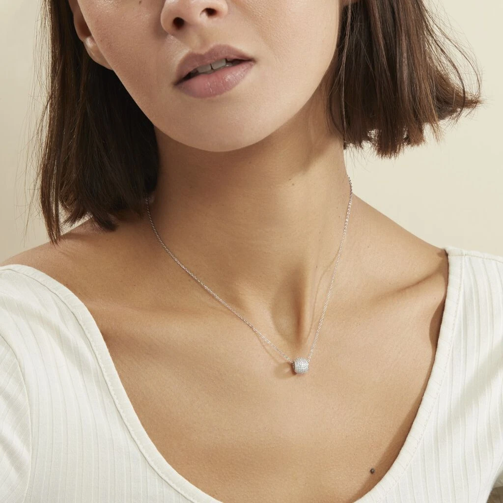 Collier Marie-ombeline Argent Blanc Oxyde De Zirconium 3 Collier Marie-ombeline Argent Blanc Oxyde De Zirconium – Image 3