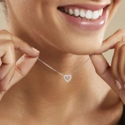 Collier Delicata Argent Blanc Oxyde De Zirconium -Bijouterie Pas Chère FACFBZW14Q model1