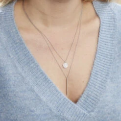 Collier Manna Argent Blanc Oxyde De Zirconium -Bijouterie Pas Chère FACFBZW18K model0