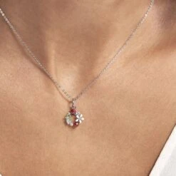 Collier Eliniane Argent Blanc Oxyde De Zirconium -Bijouterie Pas Chère FACFBZW1GD model1