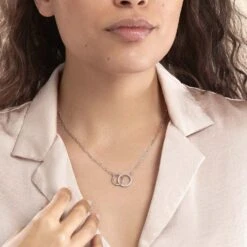 Collier Isabel Argent Blanc Oxyde De Zirconium -Bijouterie Pas Chère FACFBZW1J6 model0