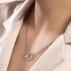 Collier Isabel Argent Blanc Oxyde De Zirconium -Bijouterie Pas Chère FACFBZW1J6 model1