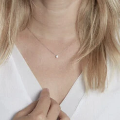 Collier Germinie Argent Blanc Oxyde De Zirconium -Bijouterie Pas Chère FACFBZW1NI model1