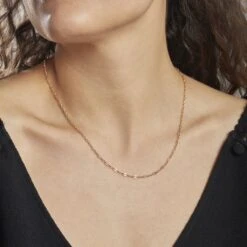 Collier Plaqué Or Lilac Chaine Fantaisie -Bijouterie Pas Chère FACFJW0605 model0