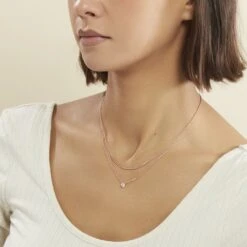 Collier Ruth Argent Rose Oxyde De Zirconium -Bijouterie Pas Chère FACFRZW671 model0