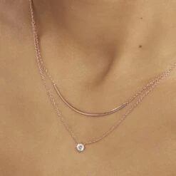 Collier Ruth Argent Rose Oxyde De Zirconium -Bijouterie Pas Chère FACFRZW671 model1