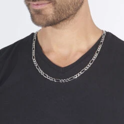 Chaîne Vivian Maille Alternee 1/3 Argent Blanc -Bijouterie Pas Chère FACHBW0302 model0