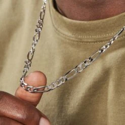 Chaîne Vivian Maille Alternee 1/3 Argent Blanc -Bijouterie Pas Chère FACHBW0302 model2