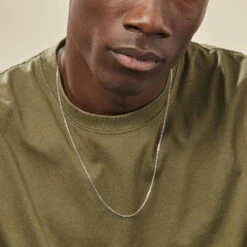 Chaîne Claudine Maille Forçat Argent Blanc -Bijouterie Pas Chère FACMBW0347 model1