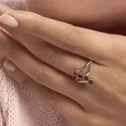 Bague Argent Blanc Accorus Ambre -Bijouterie Pas Chère FADFBIY173 model1