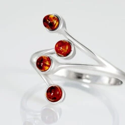 Bague Argent Blanc Accorus Ambre -Bijouterie Pas Chère FADFBIY173 view3