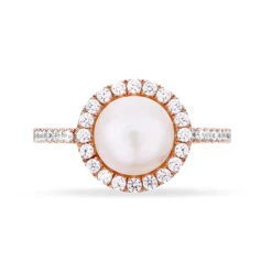 Bague Olivia Argent Blanc Perle De Culture Et Oxyde De Zirconium -Bijouterie Pas Chère FADFBU2109 view1