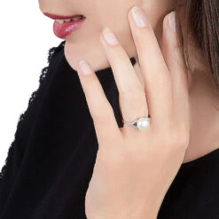 Bague Albine Argent Blanc Perle D'imitation Et Oxyde De Zirconium -Bijouterie Pas Chère FADFBU2124 model0