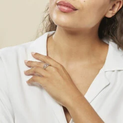 Bague Losangia Argent Blanc -Bijouterie Pas Chère FADFBW0422 model0