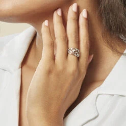 Bague Losangia Argent Blanc -Bijouterie Pas Chère FADFBW0422 model1