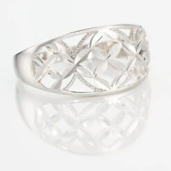 Bague Losangia Argent Blanc -Bijouterie Pas Chère FADFBW0422 view3