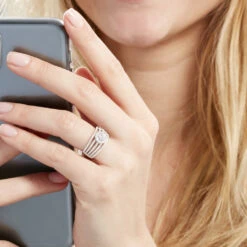 Bague Solitaire Iolente Argent Oxyde De Zirconium -Bijouterie Pas Chère FADFBZW1RI model0