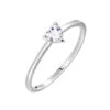 Bague Solitaire Eaque Argent Blanc Oxyde De Zirconium