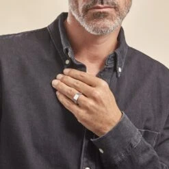 Chevalière Argent Blanc Corentyn -Bijouterie Pas Chère FADHBW0042 model1