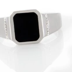 Chevalière Argent Blanc Djulian Email -Bijouterie Pas Chère FADHBW0047 view3