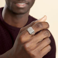 Chevalière Gaspare Argent Blanc -Bijouterie Pas Chère FAHFBW0122 model0