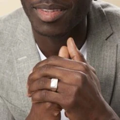 Chevalière Matthieu Argent Blanc -Bijouterie Pas Chère FAHFBW0127 model0