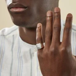 Chevalière Henry Argent Blanc -Bijouterie Pas Chère FAHFBW0130 model1