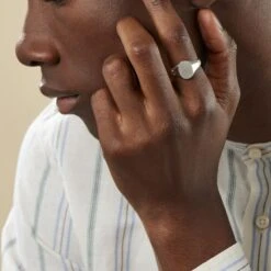 Chevalière Karl Argent Blanc -Bijouterie Pas Chère FAHFBW0134 model0