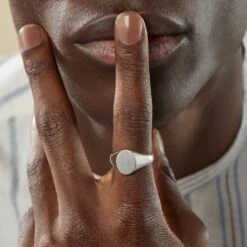 Chevalière Karl Argent Blanc -Bijouterie Pas Chère FAHFBW0134 model1