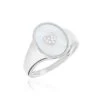 Chevalière Aracely Argent Blanc Nacre Oxyde De Zirconium