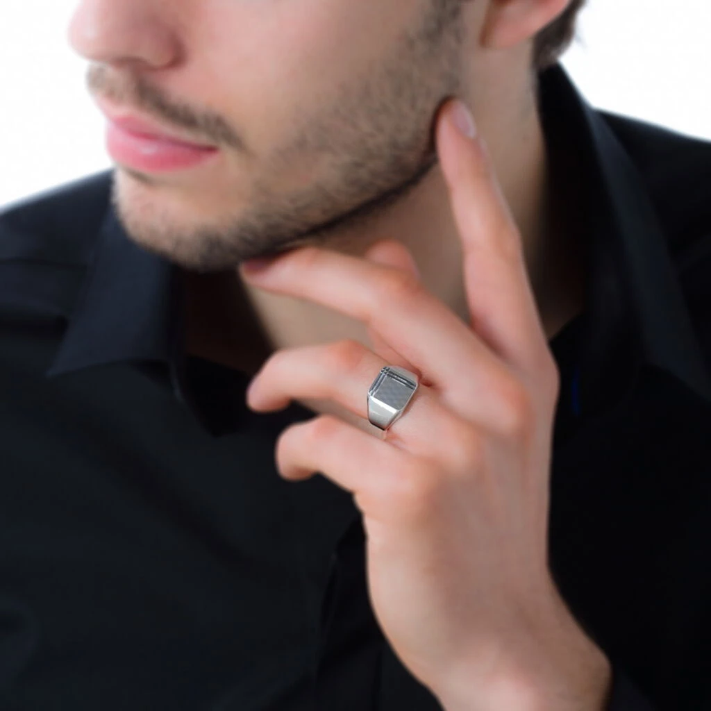 Chevalière Sumeyra Argent Blanc 4 Chevalière Sumeyra Argent Blanc – Image 4