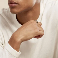 Chevalière Melvin Argent Blanc -Bijouterie Pas Chère FAHHBW0355 model0